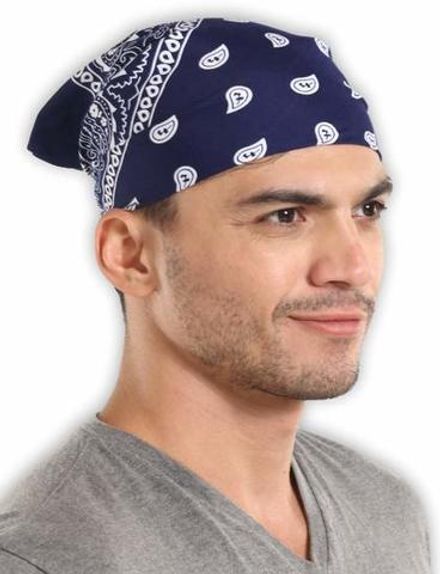 Бандана темно-синяя пейсли огурцы