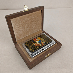 Визитница "Подарок строителю" (роспись Палех)