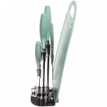 Набор ножей «DrowCook» 7предметов (3ножа+ножницы+овощечистка+доска+подставка) мятный