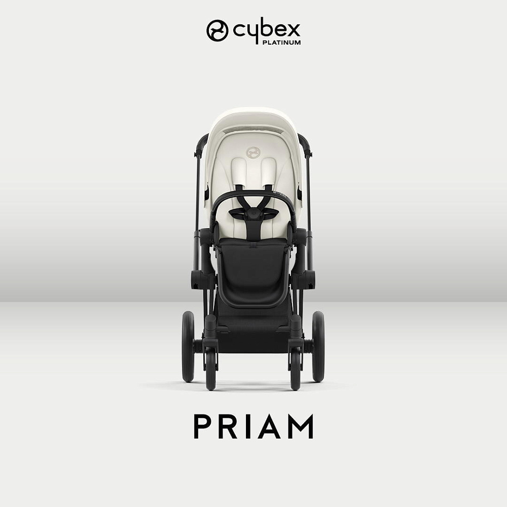 Коляска Cybex Priam IV Matt Black complete Cloud T Mirage Grey Plus Base T 4 в 1 Off White