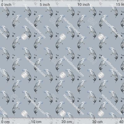 акула молот и пузыри (на голубом) by moemore_shop 429 DPI