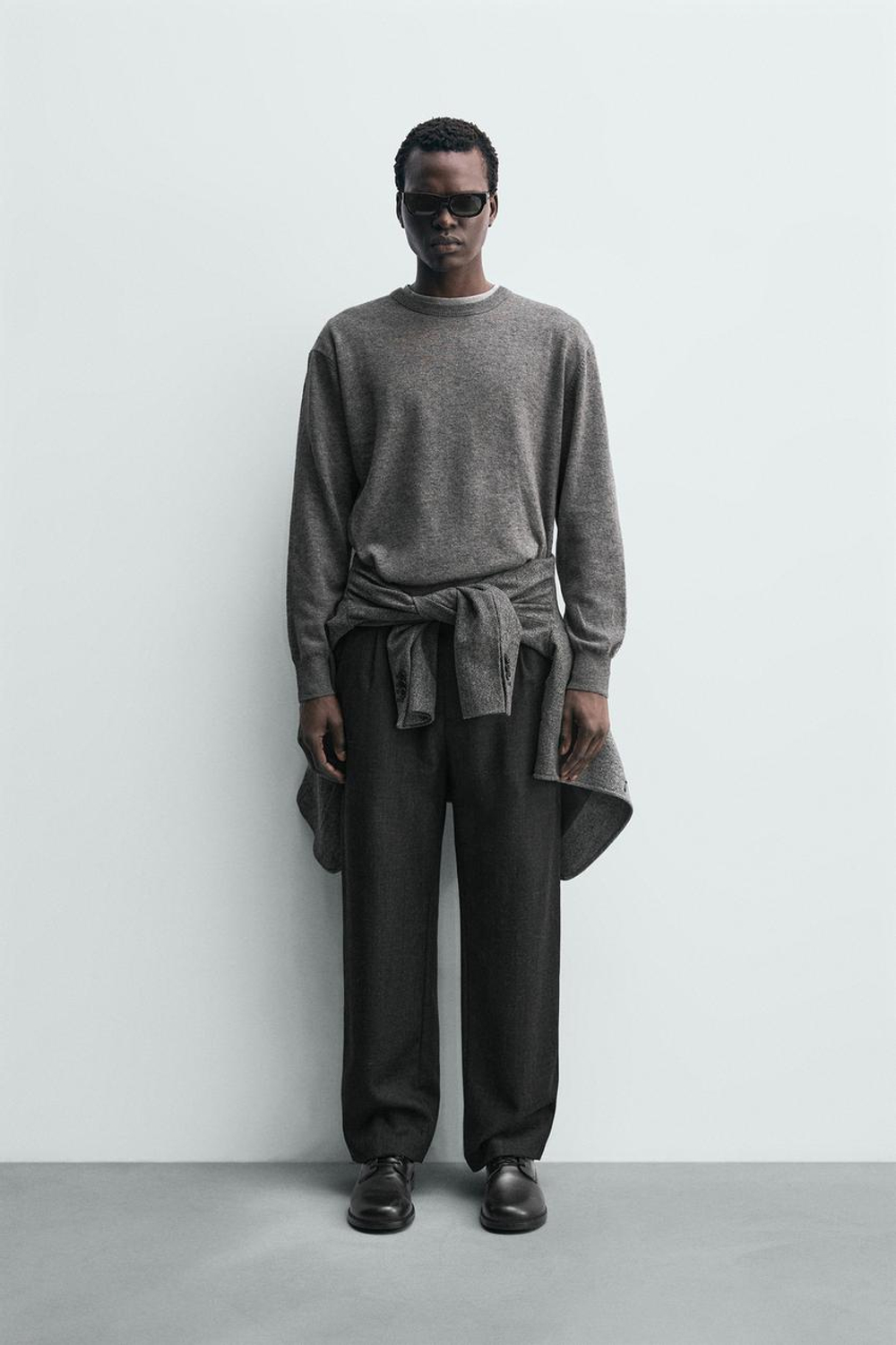 ZARA СВИТЕР ИЗ СМЕСОВОЙ ШЕРСТИ, СЕРЫЙ МЕЛАНЖ