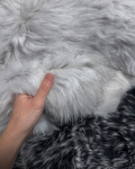 Вязаный плед из натурального меха песца 200*150 см ("соль с перцем")