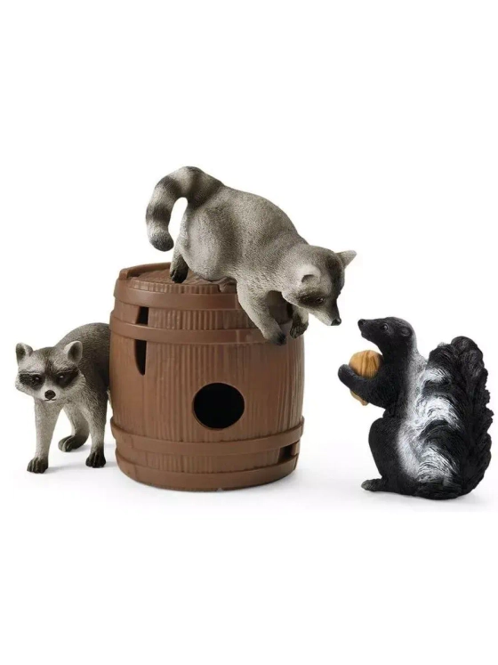 Набор Охота за орехами - еноты и скунс Schleich 42532