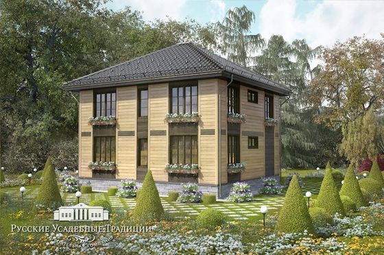 Проект двухэтажного дома "Пикабия" 186 кв.м. с верандой и балконом