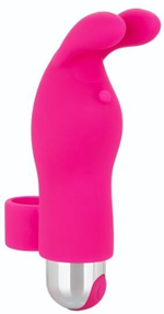 Розовая пулька-насадка на палец Finger Bunny - 8,25 см. (Цвет: розовый)