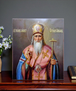 Иоанн Милостивый святитель патриарх Александрийский. Деревянная икона на левкасе