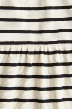 H&M Трикотажное платье в рубчик, кремовый