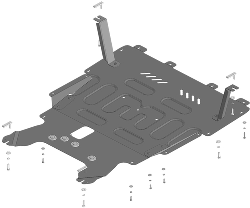 Усиленная защита картера двигателя и КПП (2 мм, сталь) для BAIC U5 Plus 2021- Motodor.78502