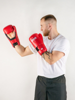 C524 Перчатки полуконтакт Clinch Semi Contact Gloves Kick красные