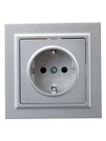 Розетка СП BRITE РСР14-1-0-БрА 16А в сборе с заземл. защ. шторки алюм. IEK BR-R14-16-K47-F