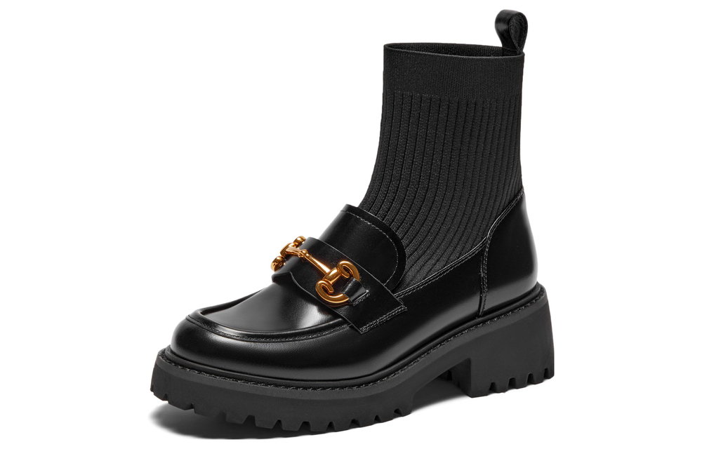 Teenmix Cow Leather Ankle Boots 5.5cm Women"s