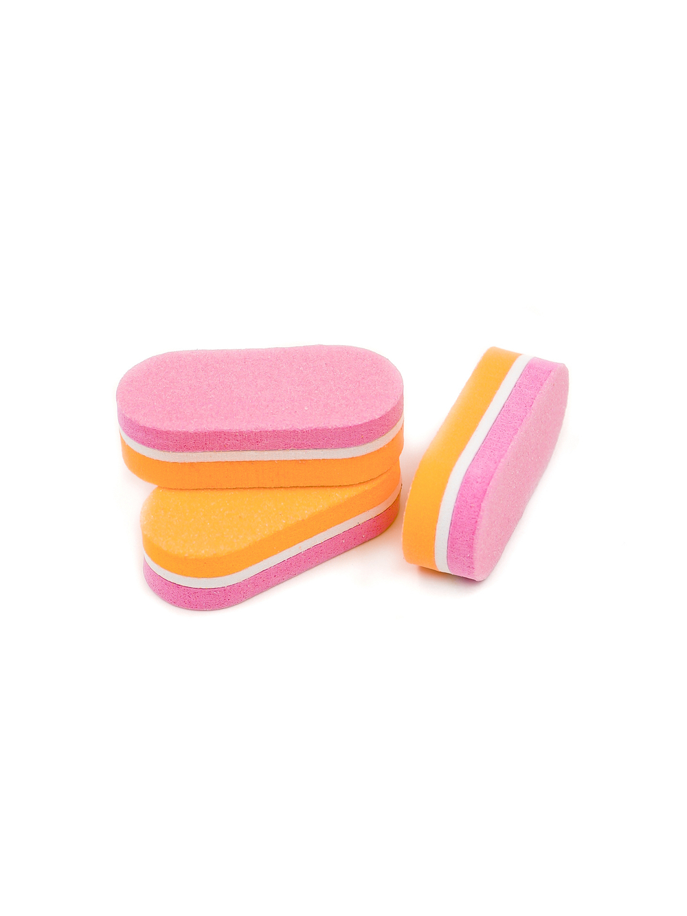 Баф-мини овал 100/180гр желто-розовые (уп.50шт)