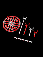 Подставка интерьерная для дракона и шарнирных фигурок, 3D печать, красно-белая