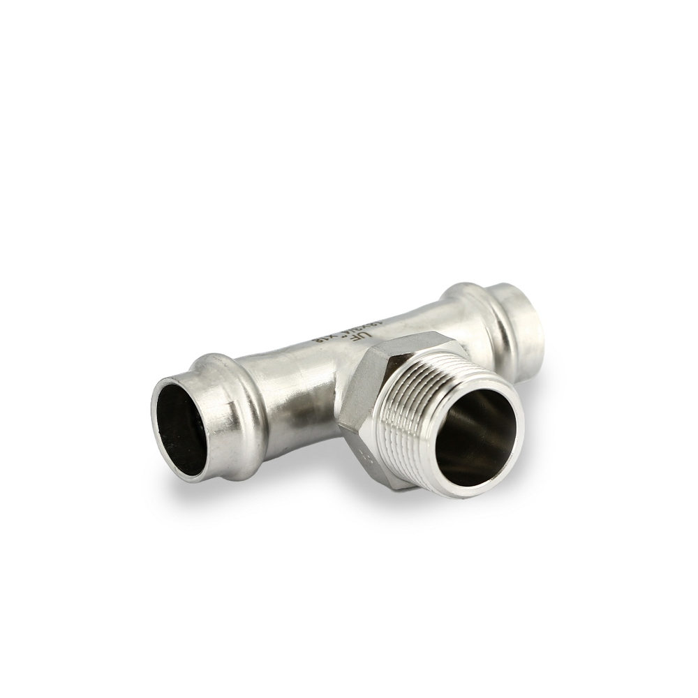 Тройник пресс-Н 18 х 3/4" х 18, нержавеющая сталь