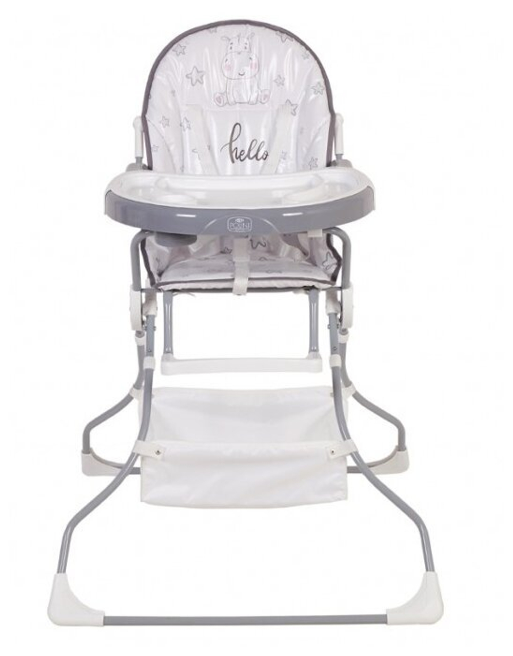 Стульчик для кормления Polini kids 252 Бегемотик, серый