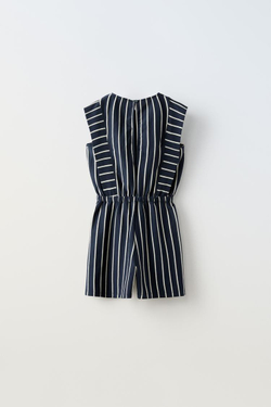 ZARA КОМБИНЕЗОН В ПОЛОСКУ, ТЕМНО-СИНИЙ/БЕЛЫЙ