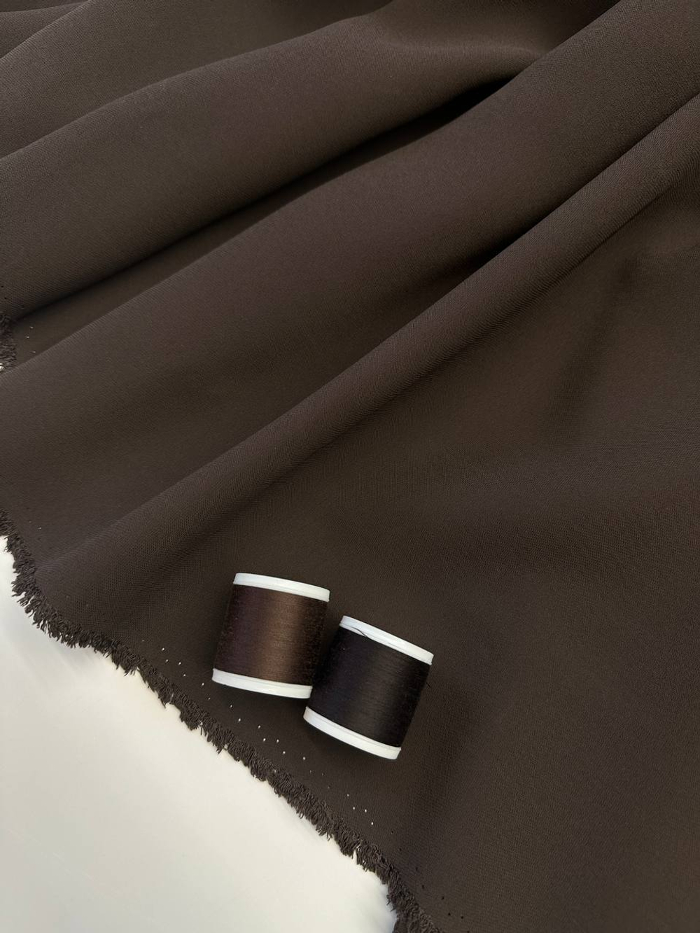 Шелк костюмно-плательный Brunello Cucinelli шоколадный