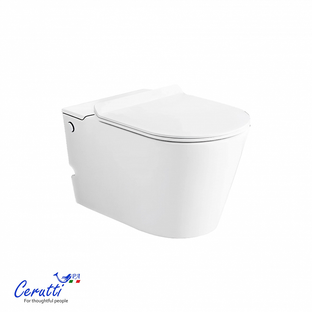 Унитаз подвесной Ceruttispa АРГЕНТЕРА (ARGENTERA) Aria Pulse CT10590 с функцией импульсного смыва (585х360х330), БЕЗ РАМЫ