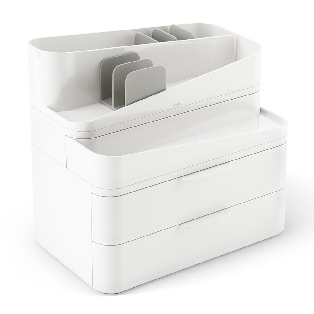 Органайзер-косметичка glam, 27х25 см, белый/серый