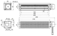 Вентилятор тангенциальный VD103-12D-G с решеткой 50 м3/час, 0.09А, 12В DC, 2600 об/мин