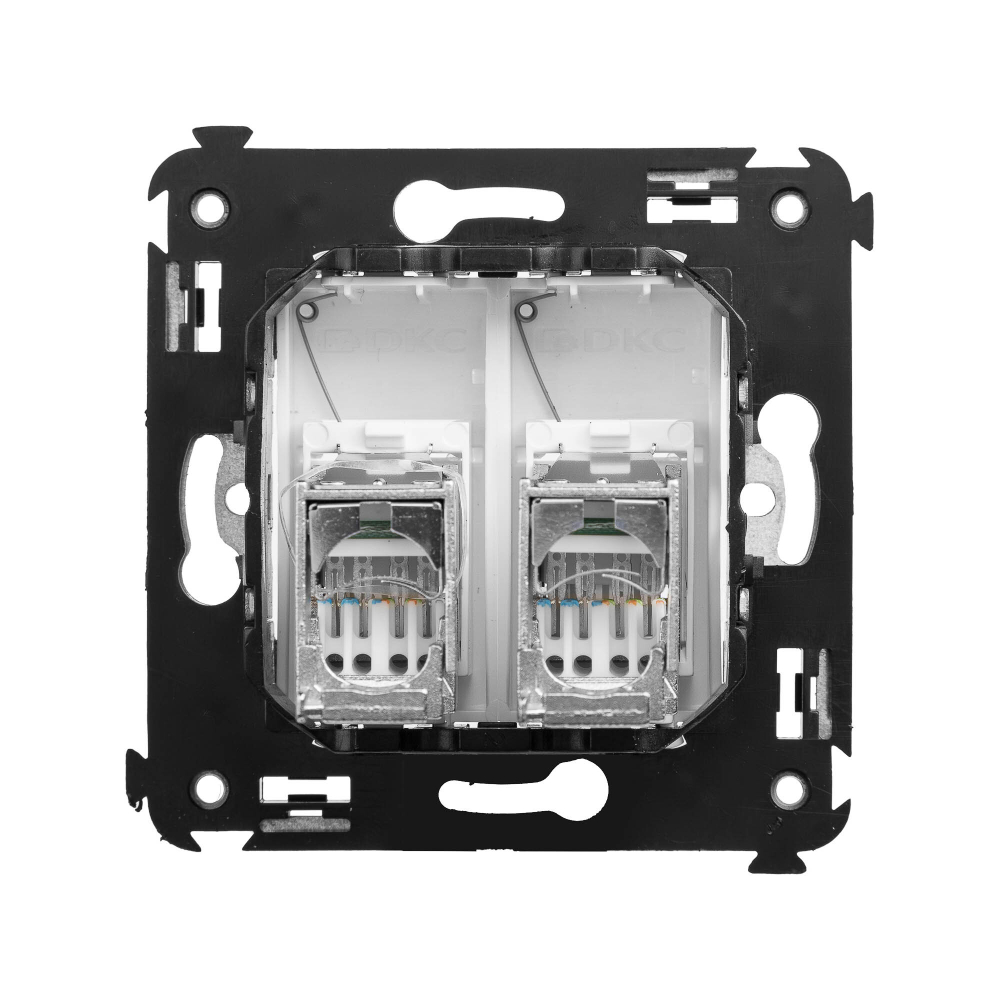 Компьютерная розетка RJ-45 в стену, кат.5e двойная экранированная, "Avanti", "Белое облако"