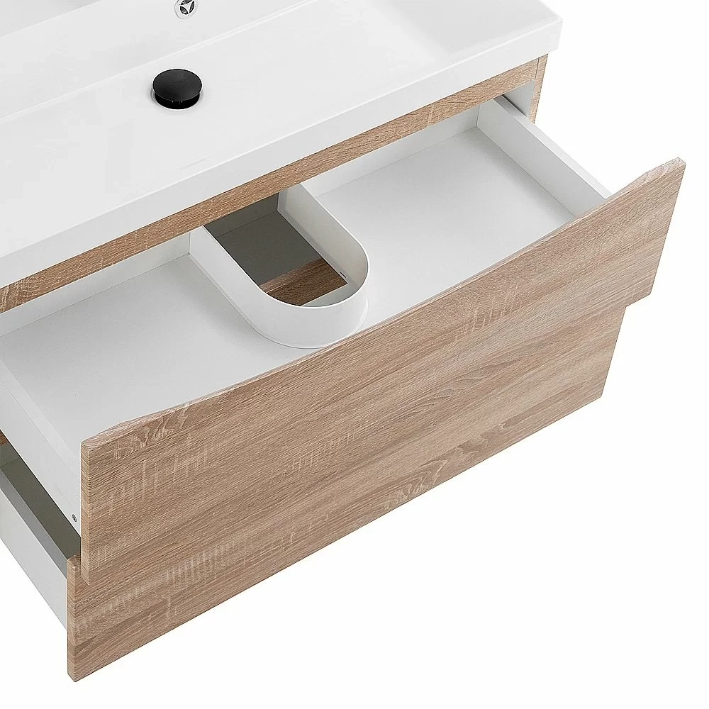 Тумба с раковиной Belbagno MARINO 80 2C-SO/BB800/450-LV-MR-AST Rovere Bianco