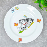 Тарелка мелкая 175мм Озорные щенки, гладкий край