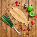 Доска разделочная бамбук, 33х14 см, беж, Катунь, Рыба, КТ-ДР-115