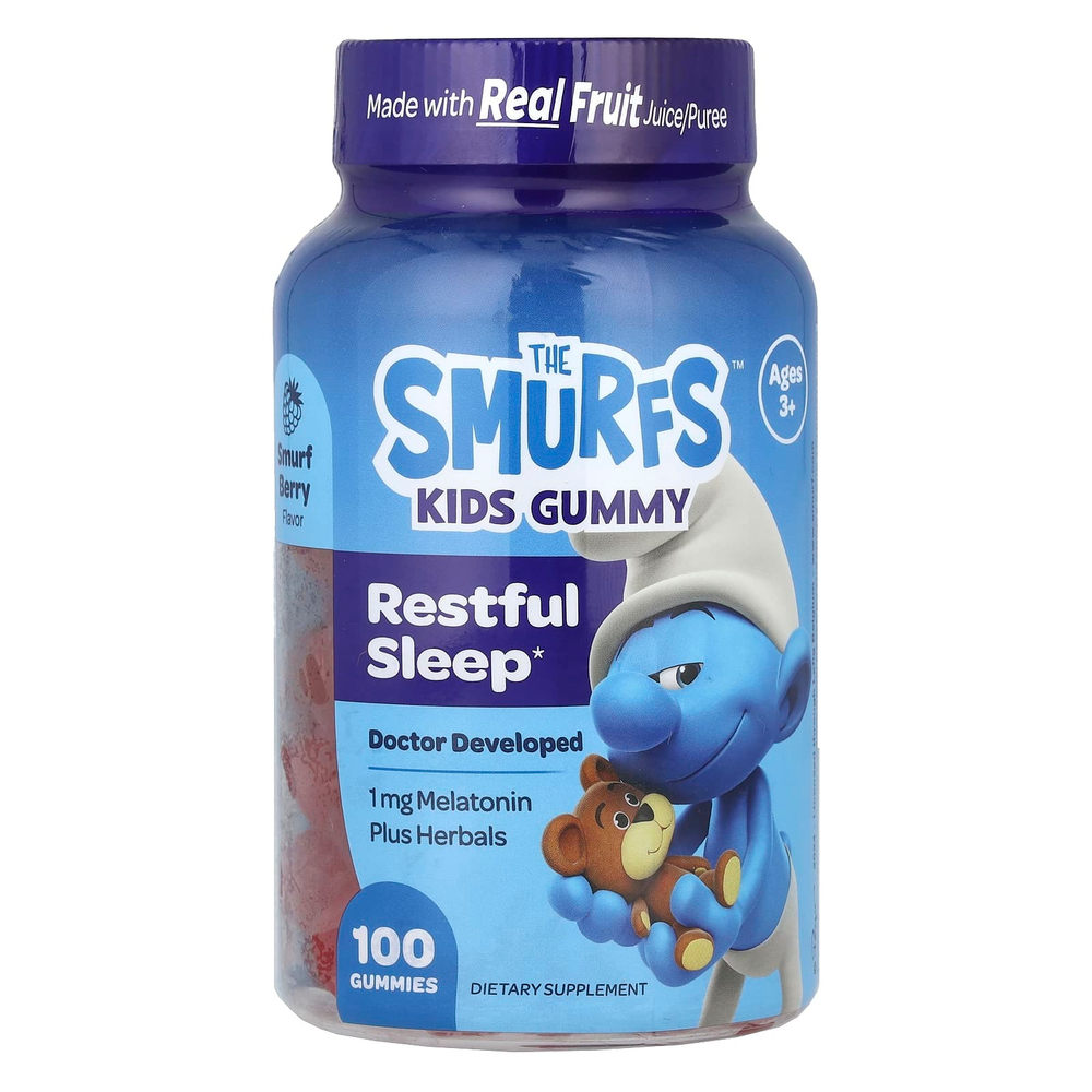 The Smurfs, добавка для спокойного сна, для детей от 3 лет, ягодный вкус, 100 жевательных таблеток
