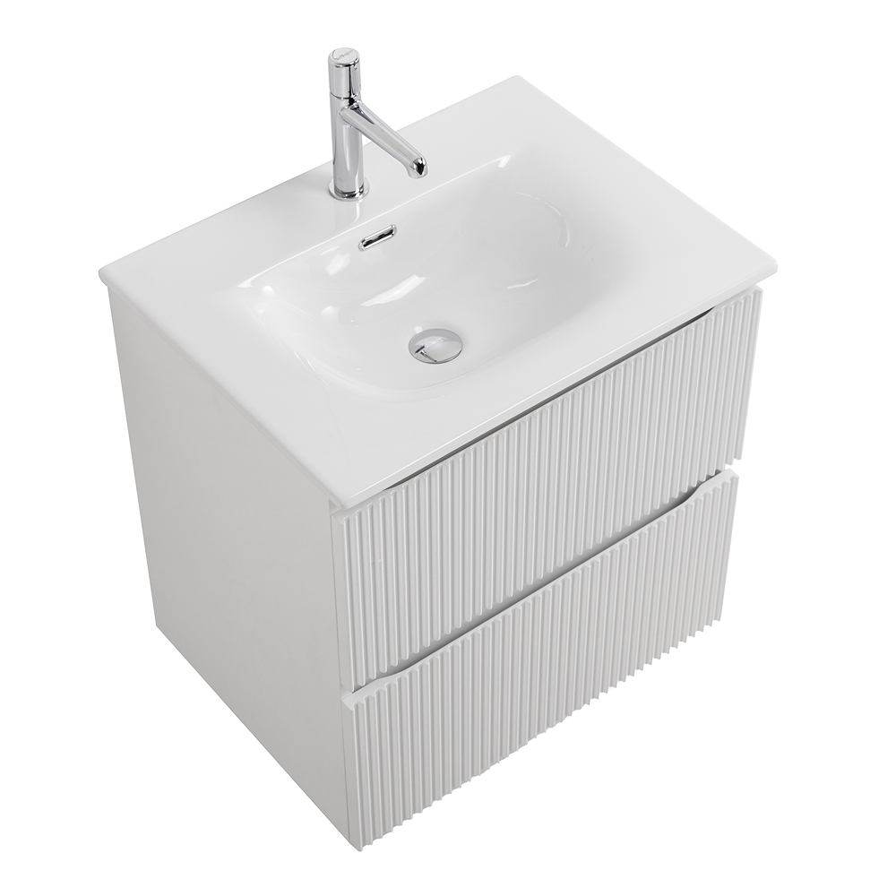 Тумба с раковиной подвесная BelBagno UNO-MINI-500-2C-SO-BO Bianco Opaco, раковина белая BB-8099-3-50