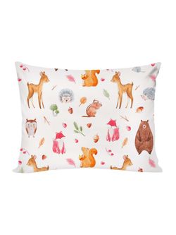 Постельное белье перкаль Сказка "Лесные жители" 1,5-сп Наволочка 50х70 см 1 шт Простынь на резинке 90x200 см Пододеяльник 145x205 см