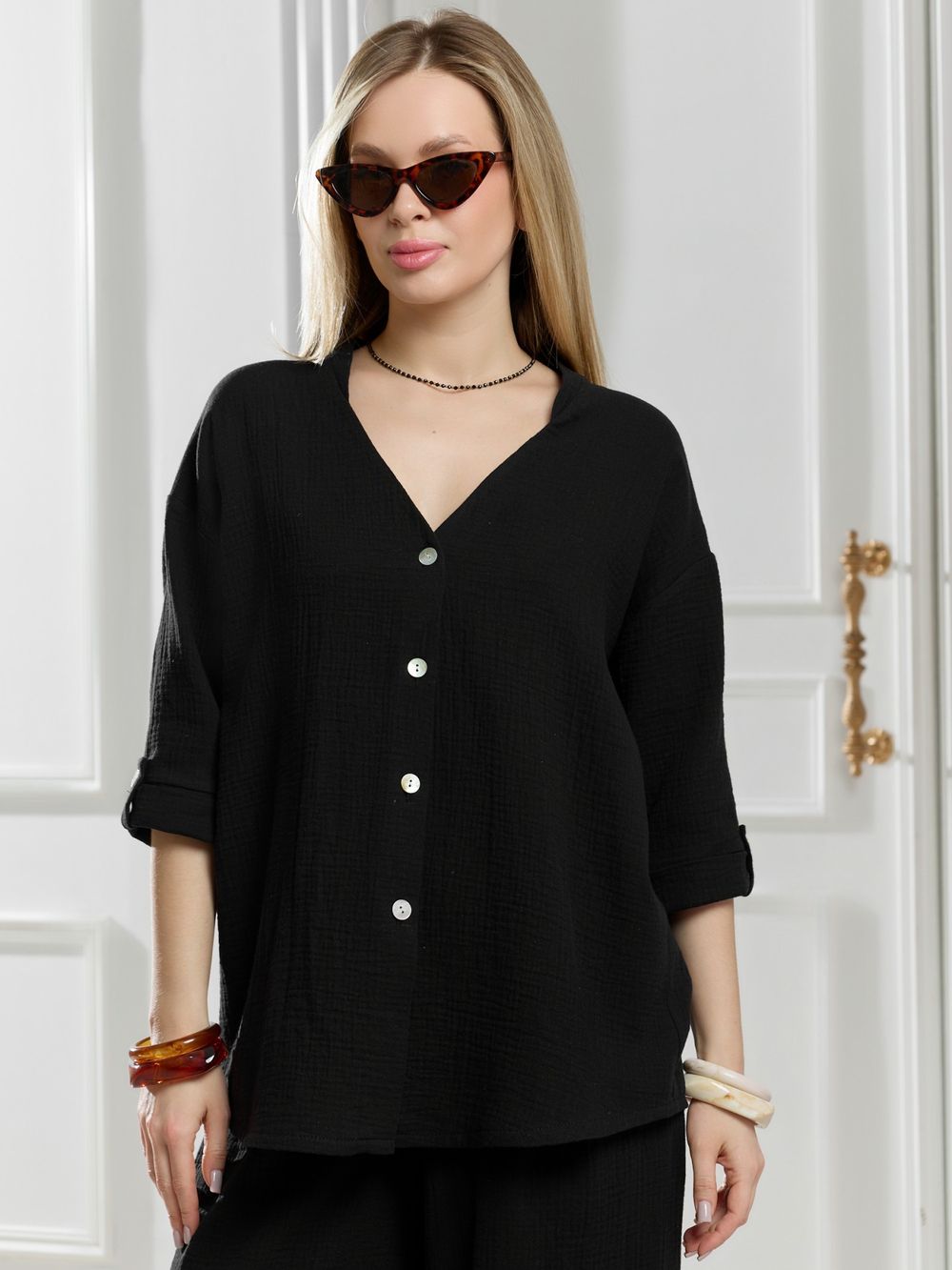 Блузка женская Асель-2 Виотекс ЧЁРНЫЙ