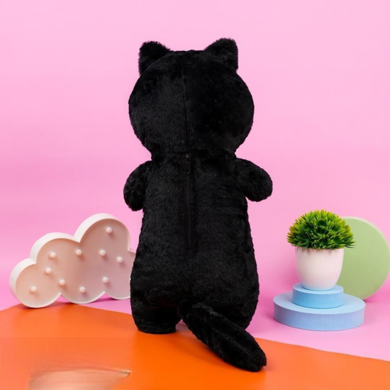 Мягкая игрушка Глазастый котик черный, 65 см