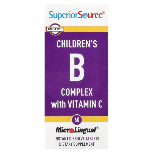 Superior Source, комплекс витаминов группы B с витамином C для детей, 60 быстрорастворимых таблеток MicroLingual