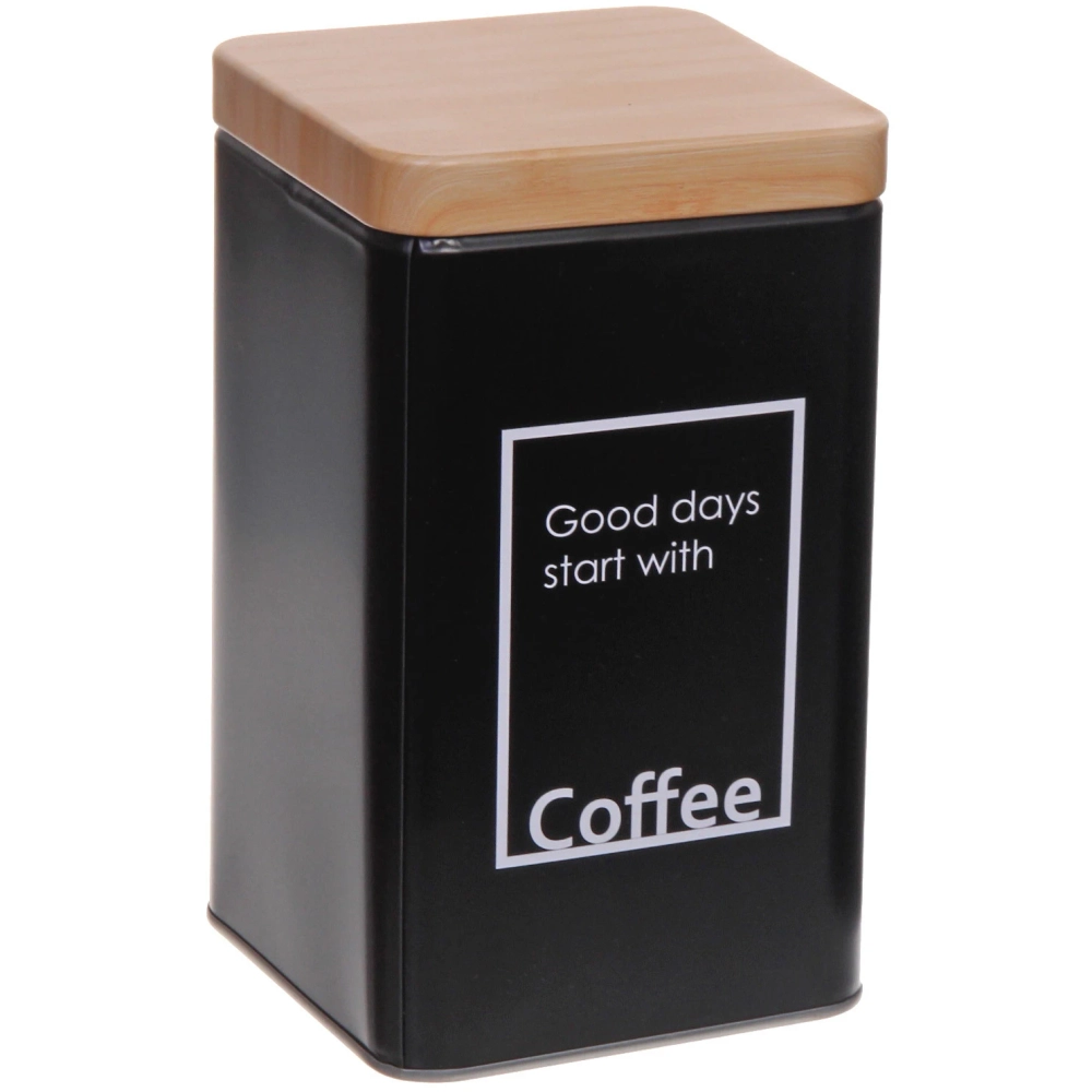 Банка для продуктов металлическая «Black style» 1200мл 9*9*15см