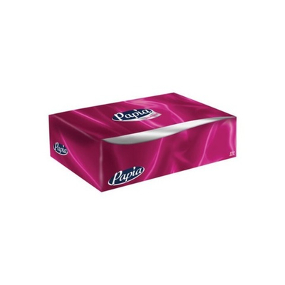 Салфетки косметические в картонном боксе, 2-слойные, 100шт., PAPIA