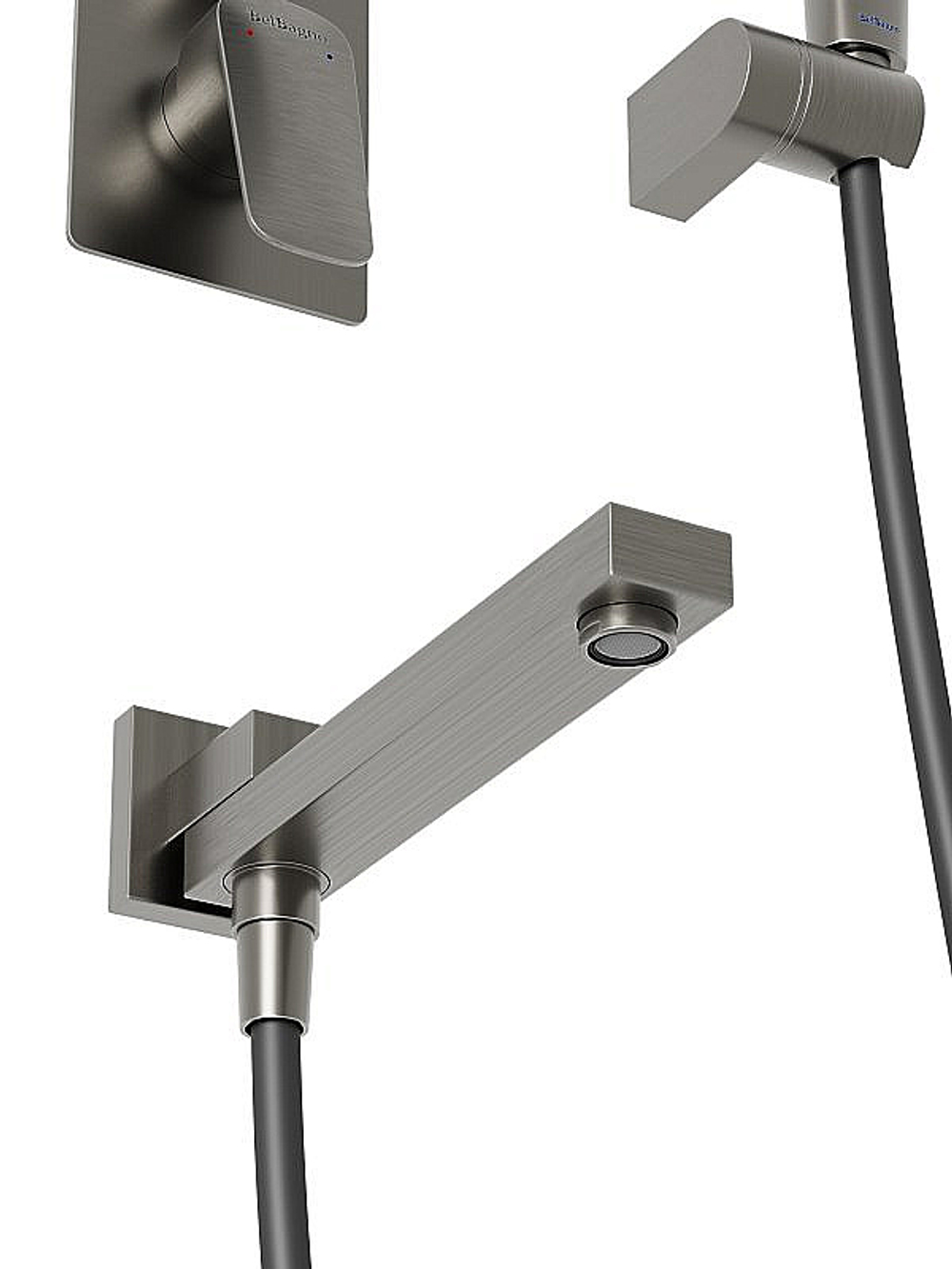 Душевая система BelBagno Due DUE-VDSET-GM оружейная сталь