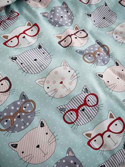 Пододеяльник бязь Сказка "Стиляги (мята)" 1,5-спальный на молнии 145x205 см