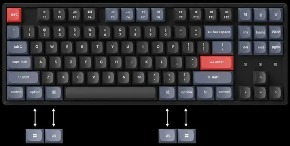 Keychron K8P-J2, RGB, Aluminium Frame, Blue Switch