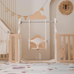 Манеж UNIX Kids DeLuxe House Camel, 180 x 200 см с игровыми аксессуарами