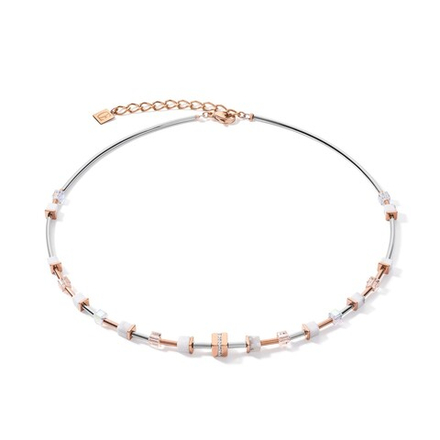 Колье Coeur de Lion White Rose Gold Silver 5023/10-1822 цвет белый, золотой