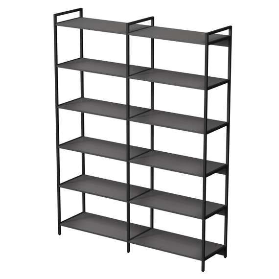 10СВД.6.800 Стеллаж высокий двойной 6 полок, широкий (1580*400*2080))