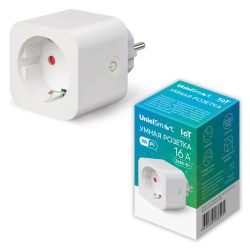 USH-A101 1G-WF WHITE Умная розетка Wi-Fi. 16A. До 3680Вт. Голосовое управление+приложение UnielSmart. TM Uniel