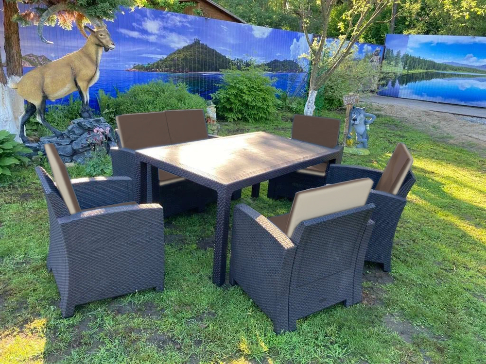 Комплект мебели под искусственный ротанг для отдыха Калифорния «California Set» диван + 4 кресла  арт.77787/77763/536 КД — 2