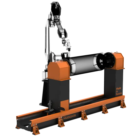 Двухстоечный вращатель для роботов с подвижной бабкой, Robaxis