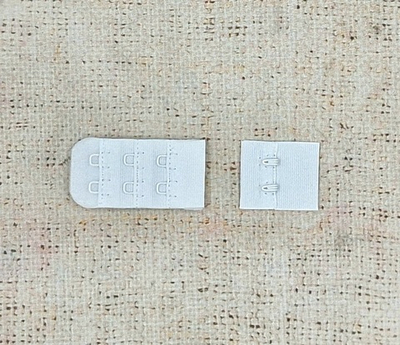 Застежка для бюстгалтера текстиль, р. 5*2,5см/2,8*2,5см/6мм, белый