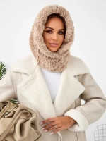 Капор зимний вязаный капюшон на флисе