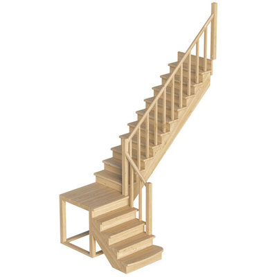 Лестница на второй этаж К-002м/2 Правая c подступенками