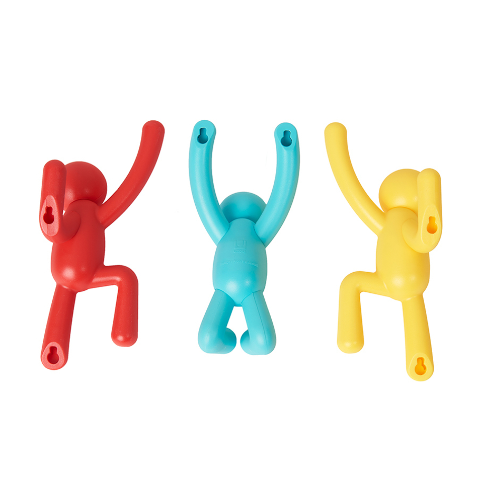 Вешалки-крючки Buddy 3 шт. разноцветные яркие, Umbra